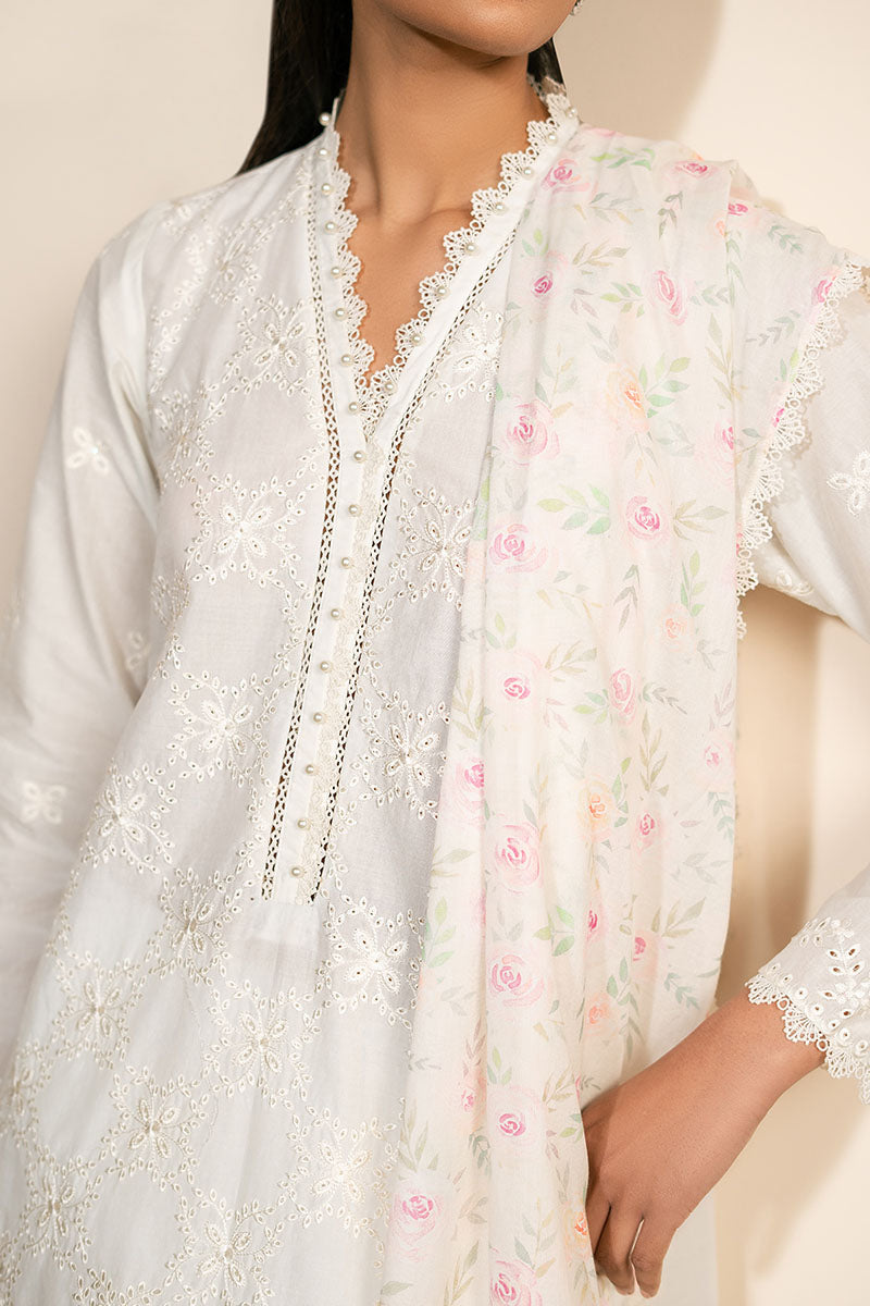 Cross Stitch | Mahiri Lawn 25 | IVORY GLINT by Cross Stitch - Designer Dress - Type: Ladies Clothes - Available at Libayah - 100% Original