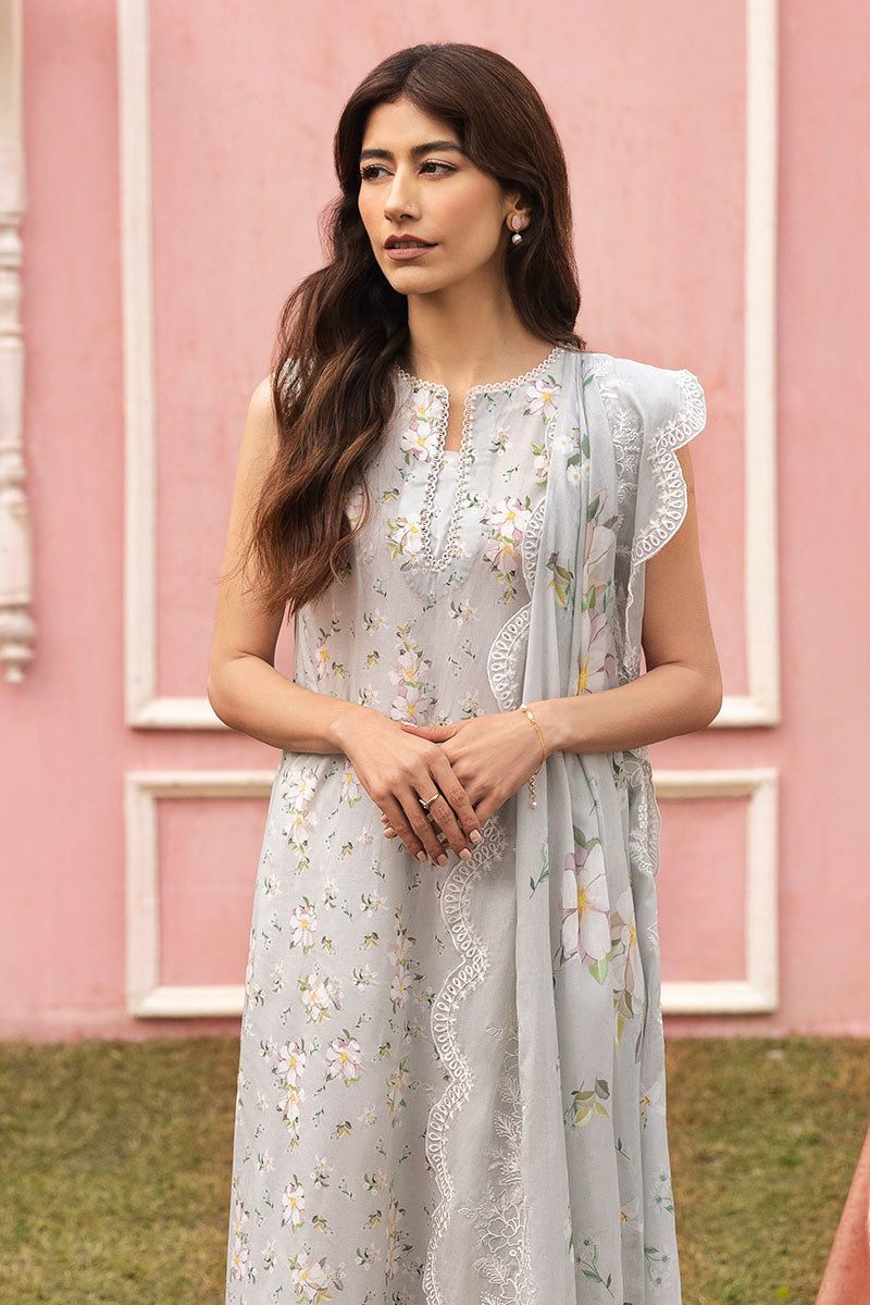 Cross Stitch | Premium Lawn 25 | GRAY FROST by Cross Stitch - Designer Dress - Type: Ladies Clothes - Available at Libayah - 100% Original