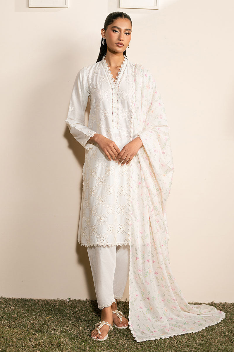 Cross Stitch | Mahiri Lawn 25 | IVORY GLINT by Cross Stitch - Designer Dress - Type: Ladies Clothes - Available at Libayah - 100% Original