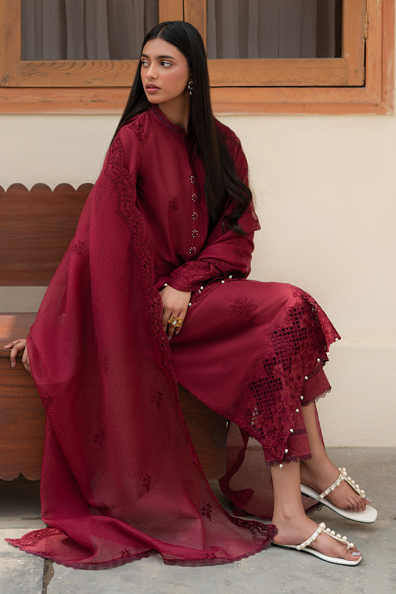 Cross Stitch | Mahiri Lawn 25 | RUBY GLINT by Cross Stitch - Designer Dress - Type: Ladies Clothes - Available at Libayah - 100% Original