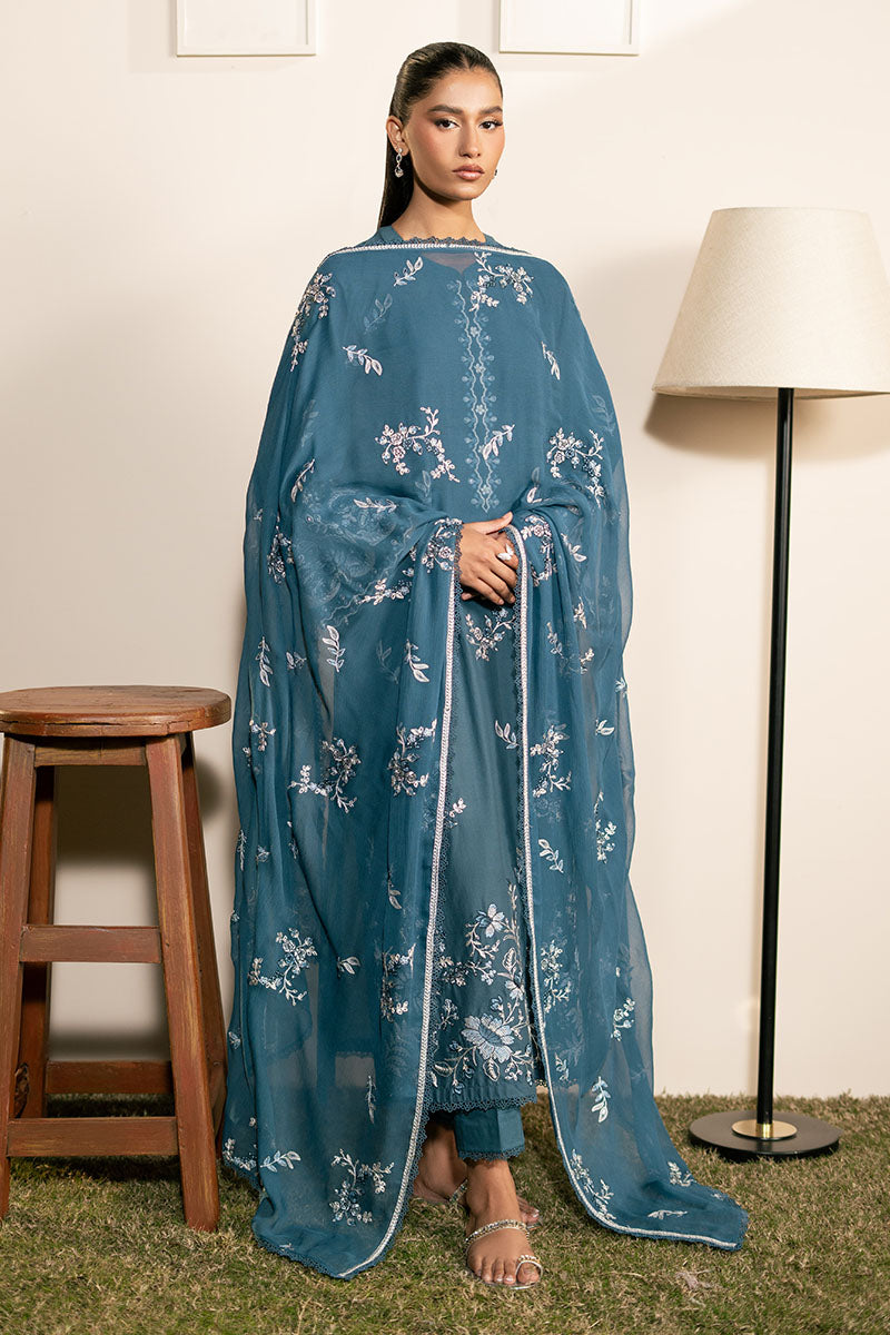 Cross Stitch | Mahiri Lawn 25 | TEAL SERENITY by Cross Stitch - Designer Dress - Type: Ladies Clothes - Available at Libayah - 100% Original
