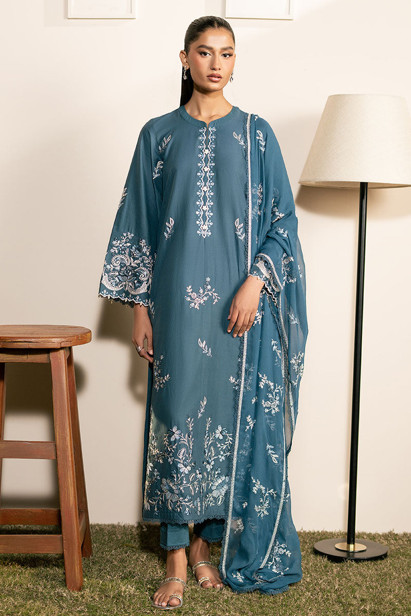 Cross Stitch | Mahiri Lawn 25 | TEAL SERENITY by Cross Stitch - Designer Dress - Type: Ladies Clothes - Available at Libayah - 100% Original