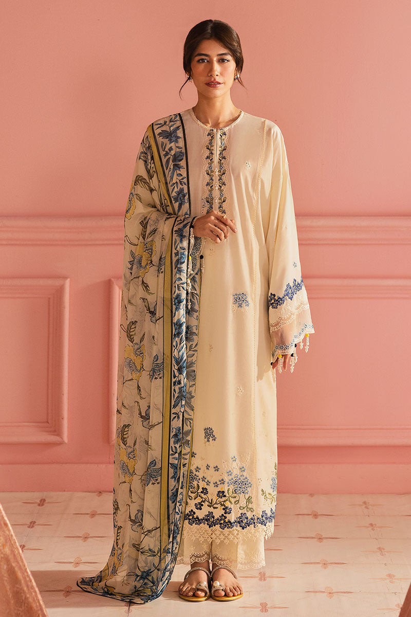 Cross Stitch | Premium Lawn 25 | BLUE ALLURE by Cross Stitch - Designer Dress - Type: Ladies Clothes - Available at Libayah - 100% Original