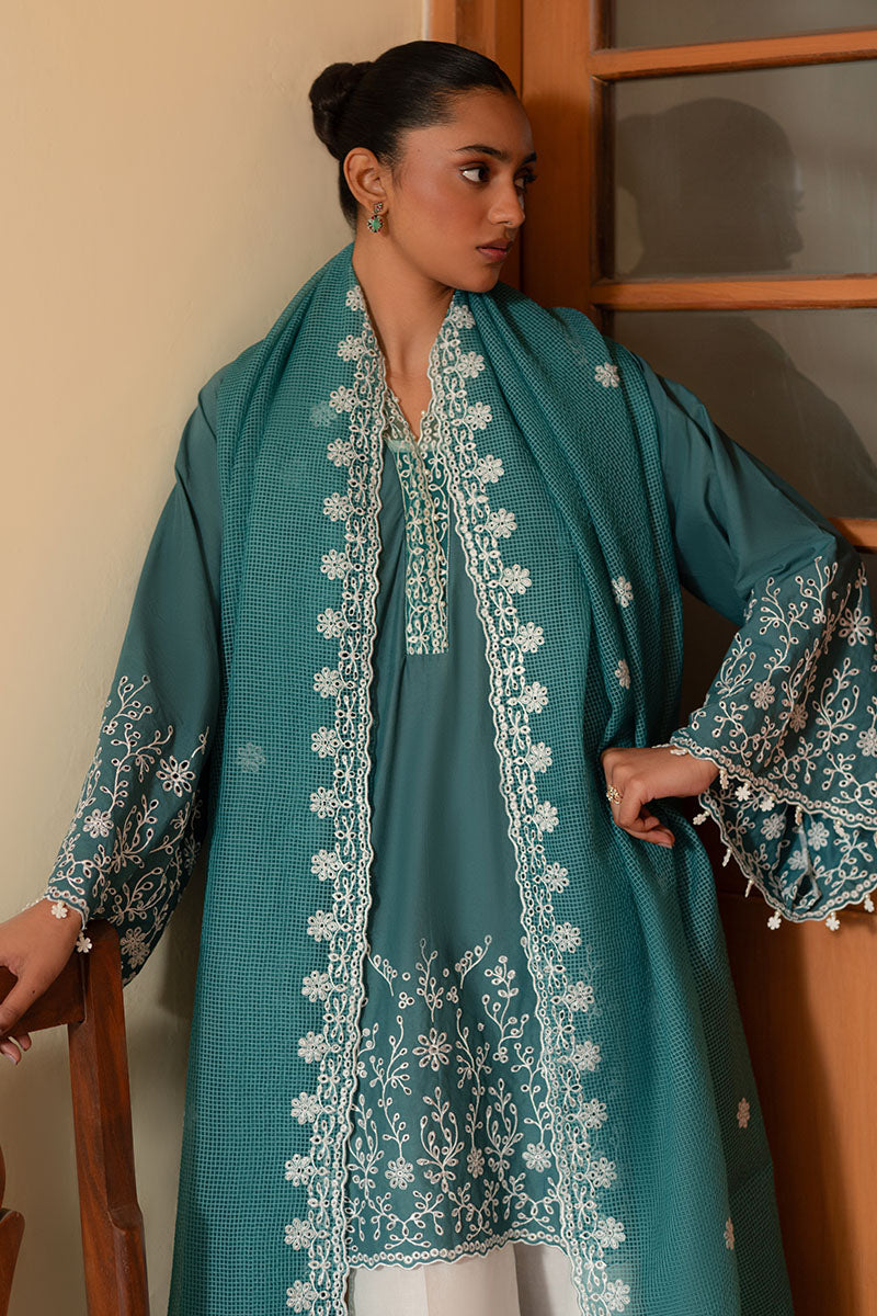 Cross Stitch | Mahiri Lawn 25 | TEAL DREAM by Cross Stitch - Designer Dress - Type: Ladies Clothes - Available at Libayah - 100% Original