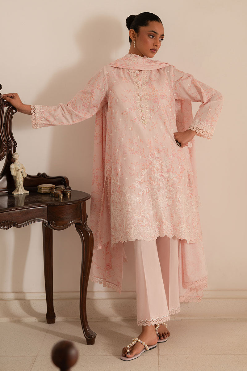 Cross Stitch | Mahiri Lawn 25 | PEACH PEARL by Cross Stitch - Designer Dress - Type: Ladies Clothes - Available at Libayah - 100% Original