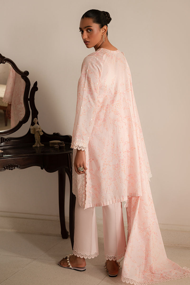 Cross Stitch | Mahiri Lawn 25 | PEACH PEARL by Cross Stitch - Designer Dress - Type: Ladies Clothes - Available at Libayah - 100% Original