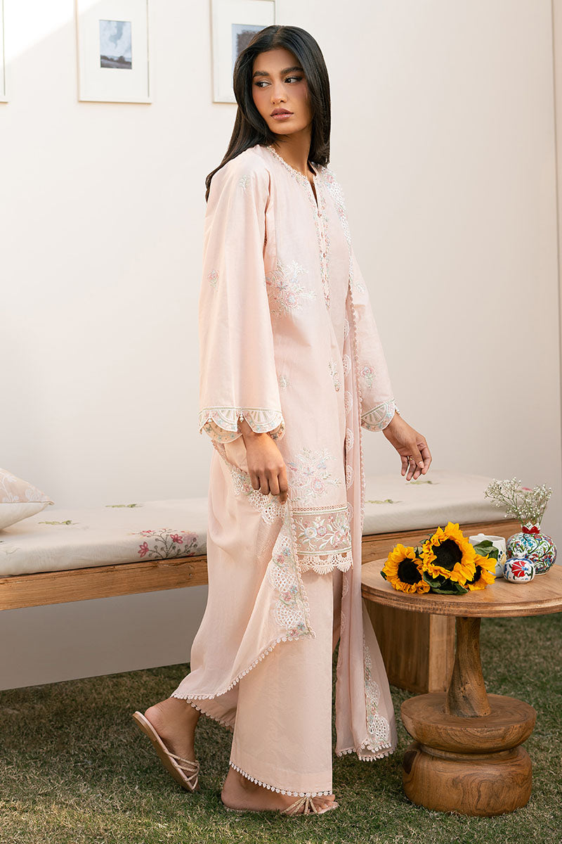 Cross Stitch | Mahiri Lawn 25 | PEACH BLOOM by Cross Stitch - Designer Dress - Type: Ladies Clothes - Available at Libayah - 100% Original