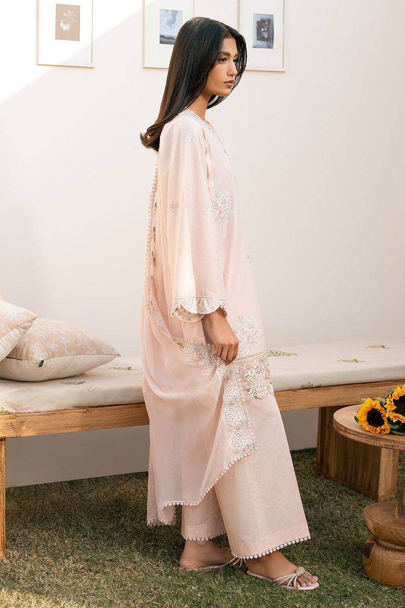 Cross Stitch | Mahiri Lawn 25 | PEACH BLOOM by Cross Stitch - Designer Dress - Type: Ladies Clothes - Available at Libayah - 100% Original