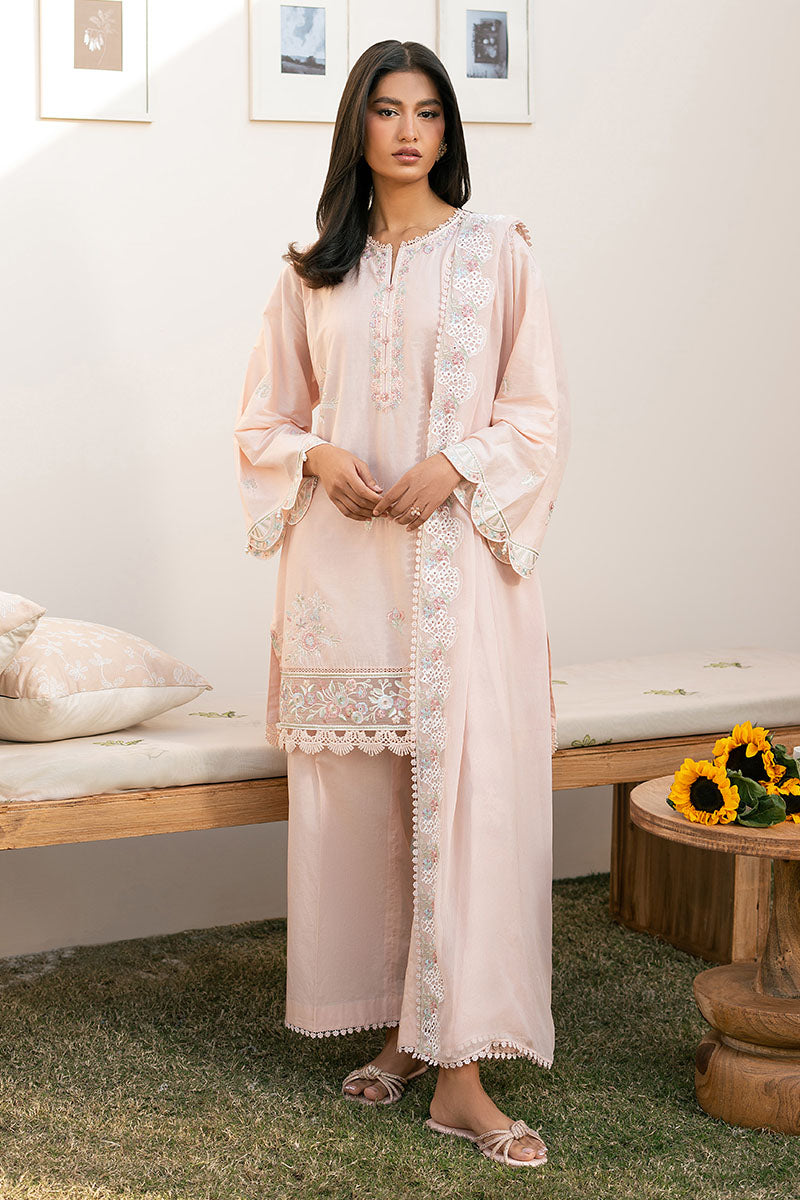 Cross Stitch | Mahiri Lawn 25 | PEACH BLOOM by Cross Stitch - Designer Dress - Type: Ladies Clothes - Available at Libayah - 100% Original