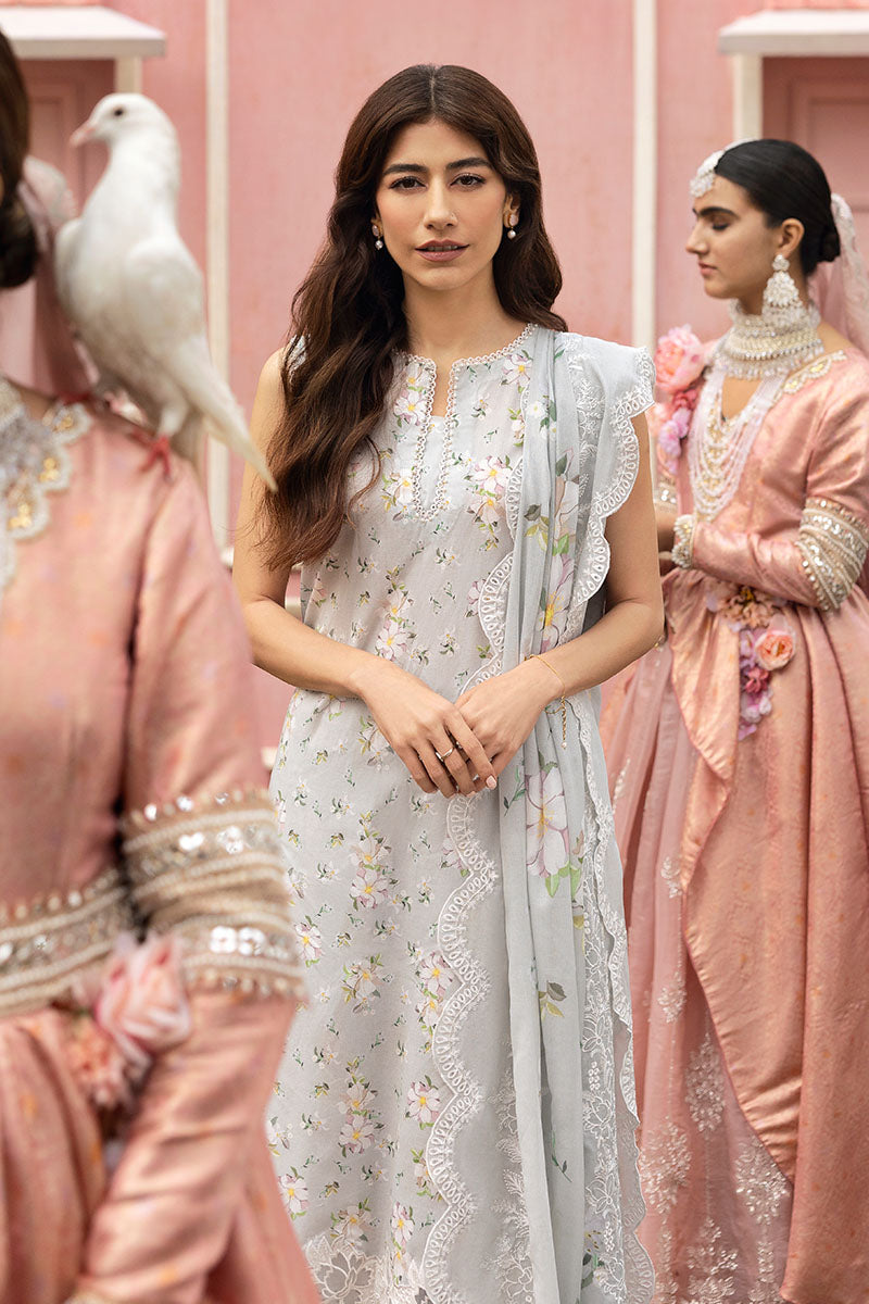 Cross Stitch | Premium Lawn 25 | GRAY FROST by Cross Stitch - Designer Dress - Type: Ladies Clothes - Available at Libayah - 100% Original