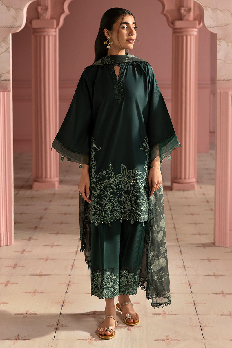 Cross Stitch | Premium Lawn 25 | VIRIDIAN GREEN by Cross Stitch - Designer Dress - Type: Ladies Clothes - Available at Libayah - 100% Original