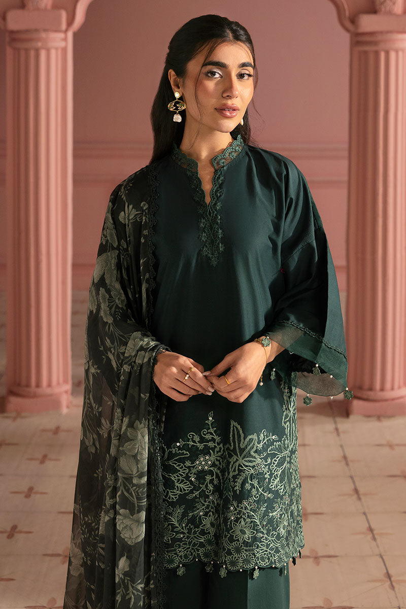 Cross Stitch | Premium Lawn 25 | VIRIDIAN GREEN by Cross Stitch - Designer Dress - Type: Ladies Clothes - Available at Libayah - 100% Original