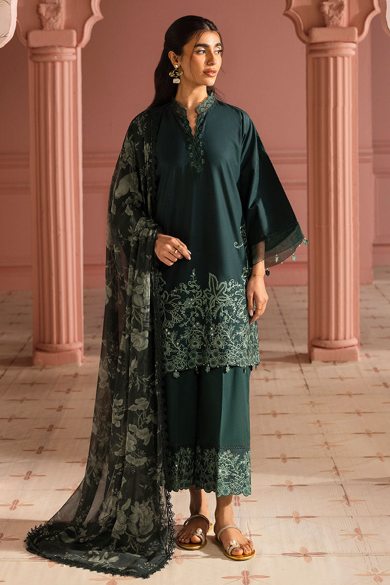 Cross Stitch | Premium Lawn 25 | VIRIDIAN GREEN by Cross Stitch - Designer Dress - Type: Ladies Clothes - Available at Libayah - 100% Original