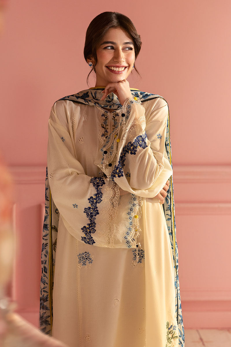 Cross Stitch | Premium Lawn 25 | BLUE ALLURE by Cross Stitch - Designer Dress - Type: Ladies Clothes - Available at Libayah - 100% Original