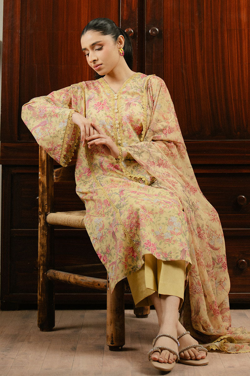 Cross Stitch | Daily Wear 25 | VERDANT GLOOM-3 PC by Cross Stitch - Designer Dress - Type: Ladies Clothes - Available at Libayah - 100% Original