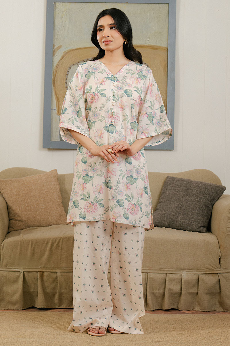 Cross Stitch | Daily Wear 25 | WHITE ORNATE-2 PC by Cross Stitch - Designer Dress - Type: Ladies Clothes - Available at Libayah - 100% Original