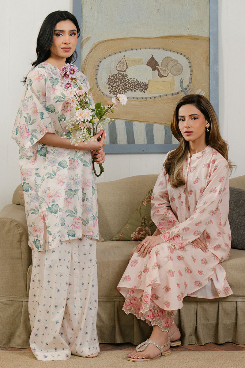 Cross Stitch | Daily Wear 25 | PEACH DUST-2 PC by Cross Stitch - Designer Dress - Type: Ladies Clothes - Available at Libayah - 100% Original