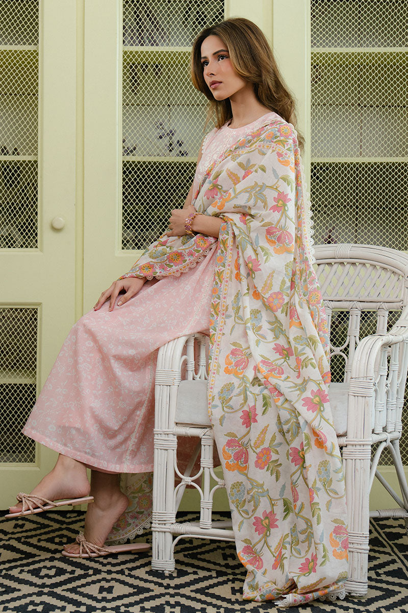 Cross Stitch | Daily Wear 25 | SOFT PINK-3 PC by Cross Stitch - Designer Dress - Type: Ladies Clothes - Available at Libayah - 100% Original