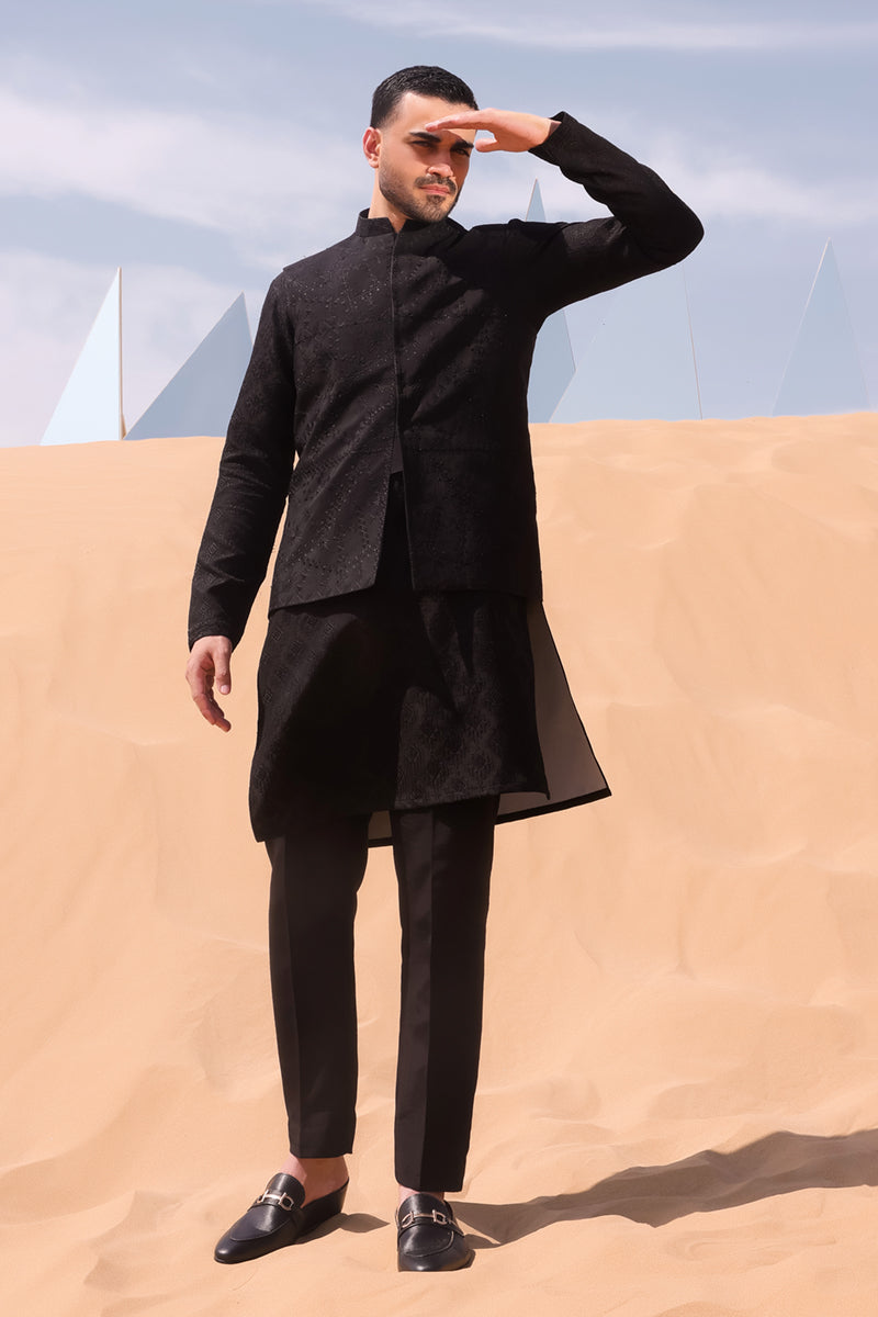 Pakistani Menswear | QAL-JSW-06 WAISTCOAT by Libayah Ltd. - Designer Dress - Type: Menswear - Available at Libayah - 100% Original