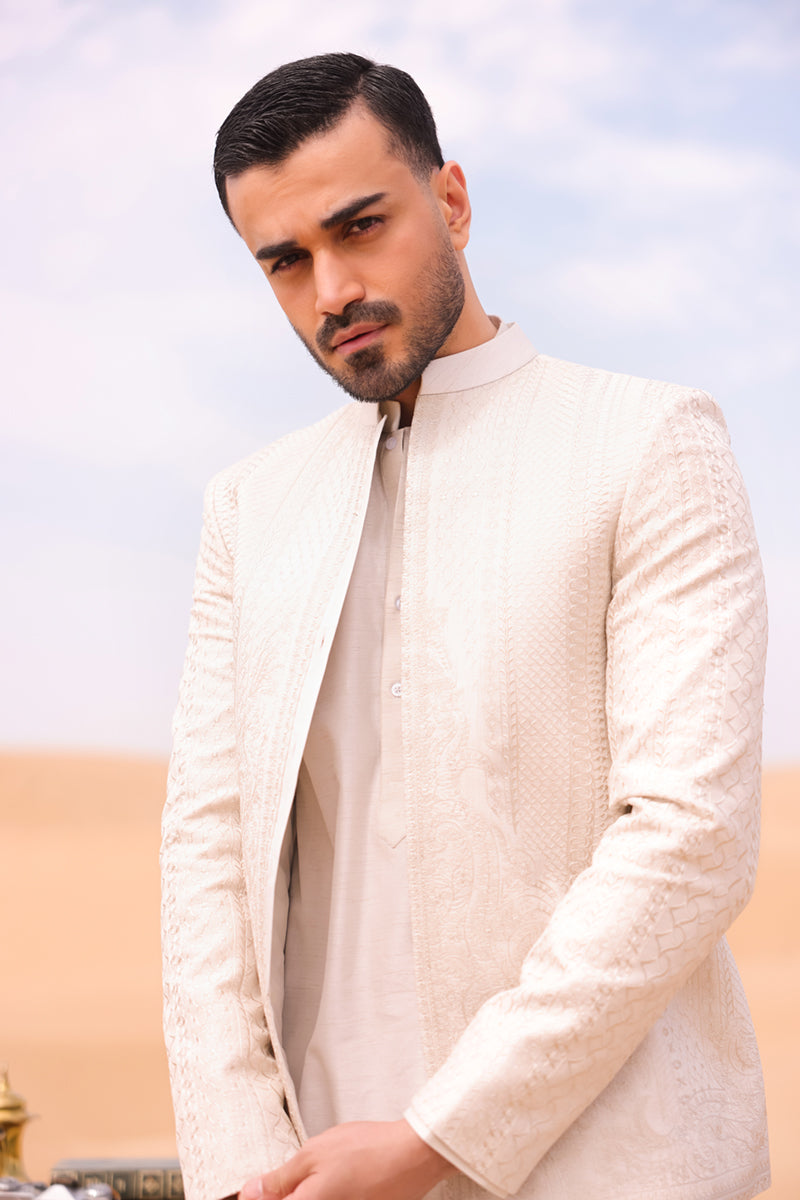 Pakistani Menswear | QAL-JSC-07 COAT by Libayah Ltd. - Designer Dress - Type: Menswear - Available at Libayah - 100% Original