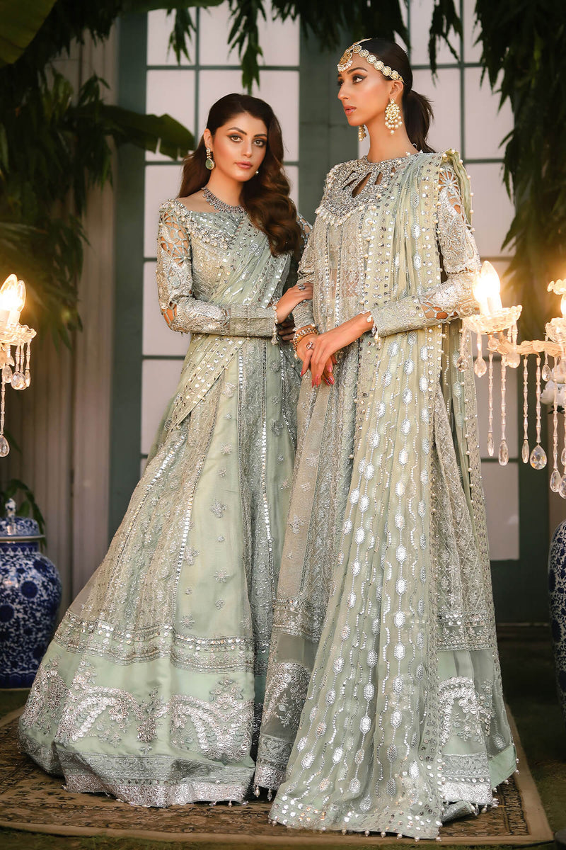 Raeesa Premium | Wajadan Wedding Formals | WD-2 Pea Green by Raeesa Premium - Designer Dress - Type: Ladies Clothes - Available at Libayah - 100% Original
