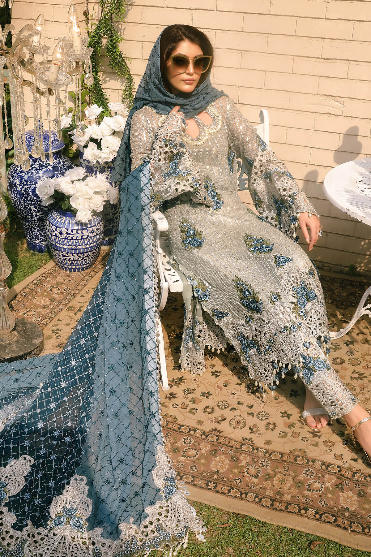 Raeesa Premium | Wajadan Wedding Formals | WD-5 Silver Grey by Raeesa Premium - Designer Dress - Type: Ladies Clothes - Available at Libayah - 100% Original