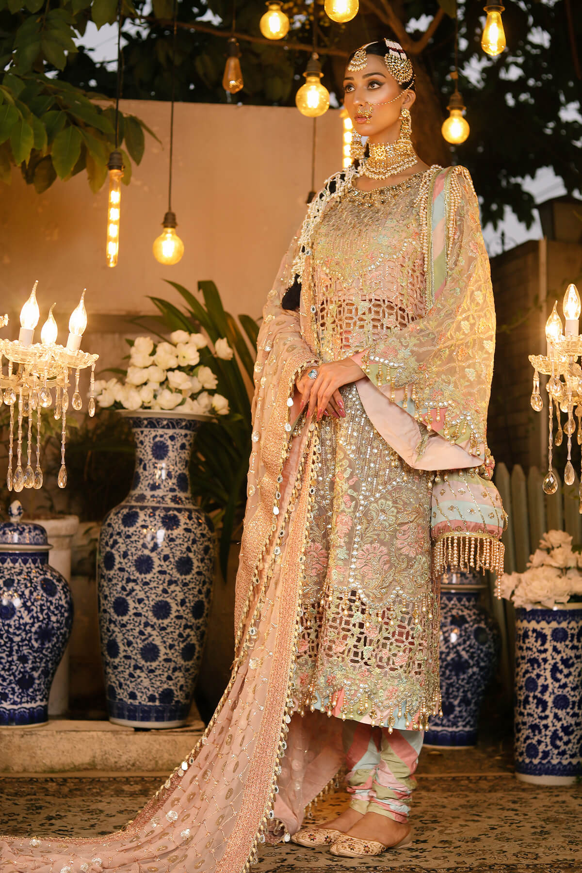 Raeesa Premium | Wajadan Wedding Formals | WD-6 Powder Peach by Raeesa Premium - Designer Dress - Type: Ladies Clothes - Available at Libayah - 100% Original