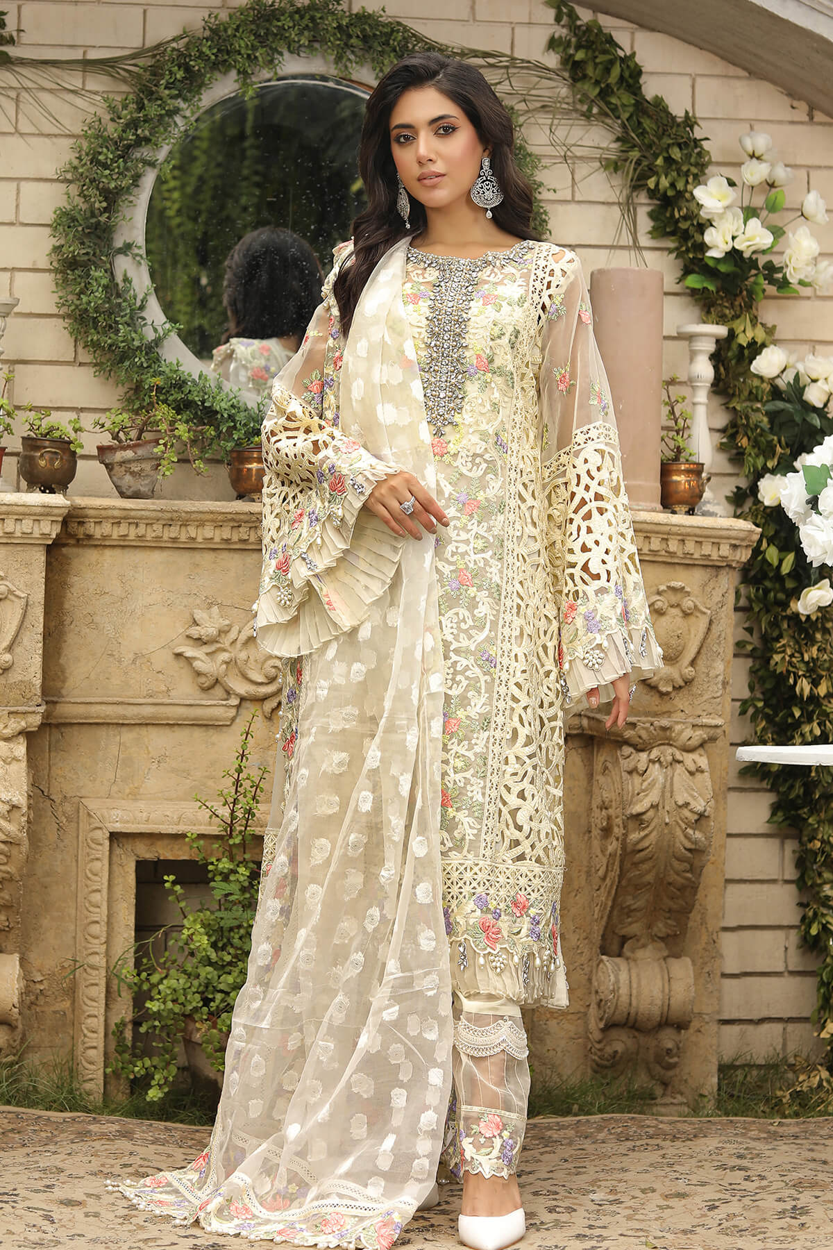 Raeesa Premium | Wajadan Wedding Formals | WD-8 Ivory by Raeesa Premium - Designer Dress - Type: Ladies Clothes - Available at Libayah - 100% Original