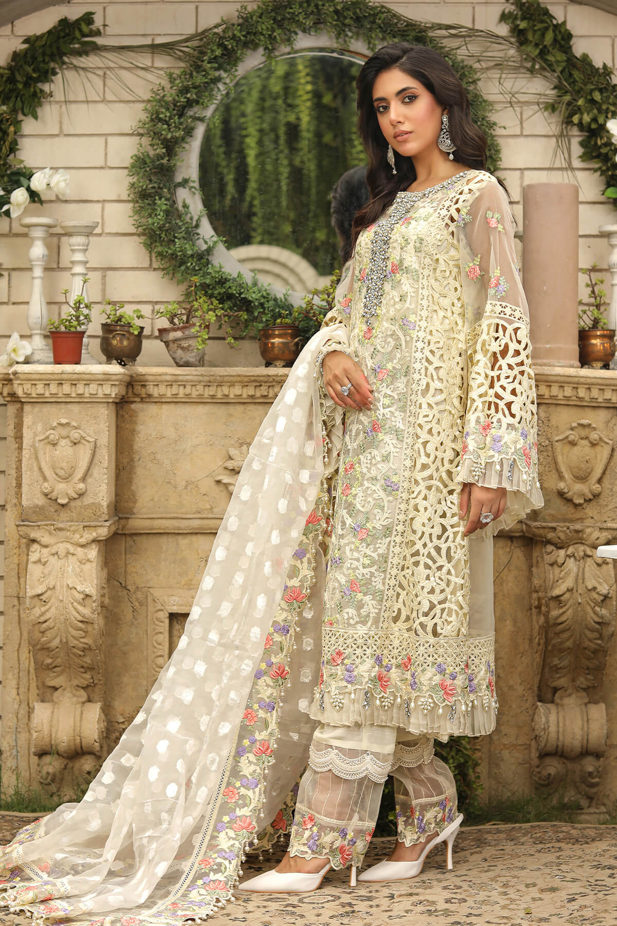 Raeesa Premium | Wajadan Wedding Formals | WD-8 Ivory by Raeesa Premium - Designer Dress - Type: Ladies Clothes - Available at Libayah - 100% Original