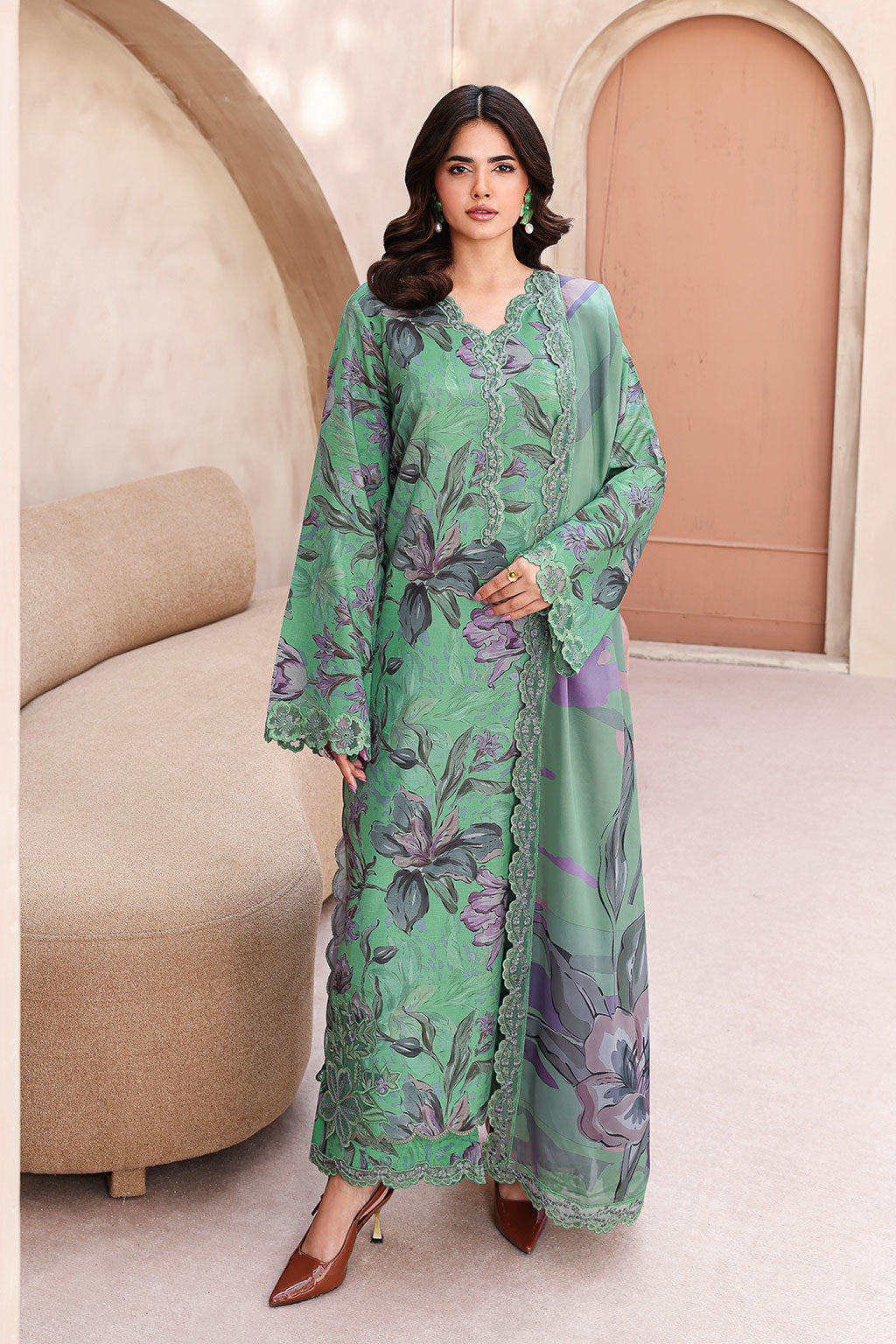 Ramsha | Naqsh Embroidered Rawsilk | RS-07 by Ramsha - Designer Dress  - Type : Ladies Clothes - Available at Libayah - 100% Original 