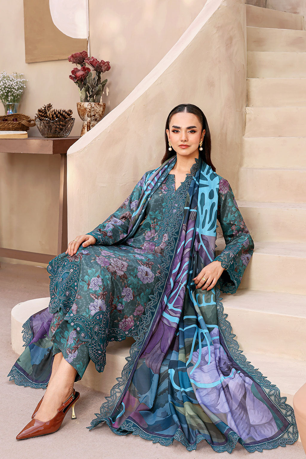 Ramsha | Naqsh Embroidered Rawsilk | RS-03 by Ramsha - Designer Dress  - Type : Ladies Clothes - Available at Libayah - 100% Original 
