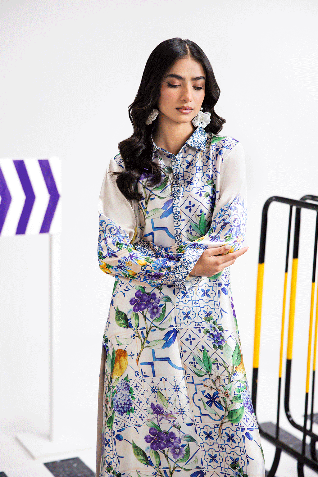 Afsanah | The Print Edit | SUMMER GLORY (extended shirt) AP-105 by Afsanah - Designer Dress - Type: Ladies Clothes - Available at Libayah - 100% Original