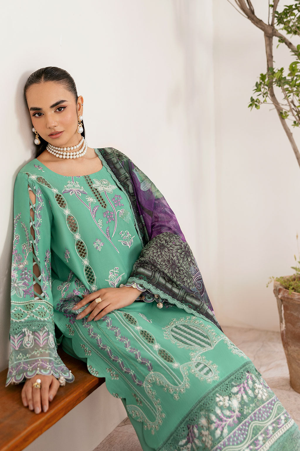 Ramsha | Ghazal Luxury Lawn | G-404 - Designer Dress - Type : Ladies Clothes - Available at Libayah - 100% Original