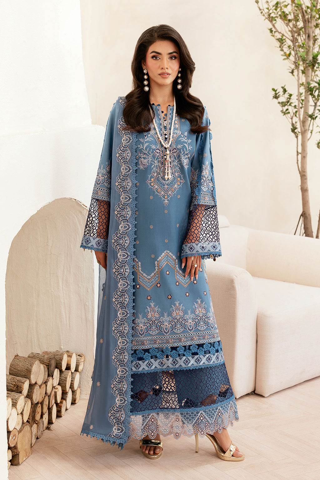 Ramsha | Ghazal Luxury Lawn | G-407 - Designer Dress - Type : Ladies Clothes - Available at Libayah - 100% Original