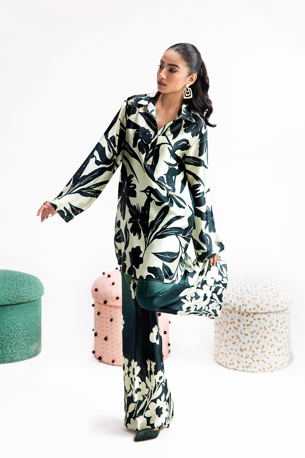 Afsanah | The Print Edit | GREEN SPARKLE AP-106 by Afsanah - Designer Dress - Type: Ladies Clothes - Available at Libayah - 100% Original