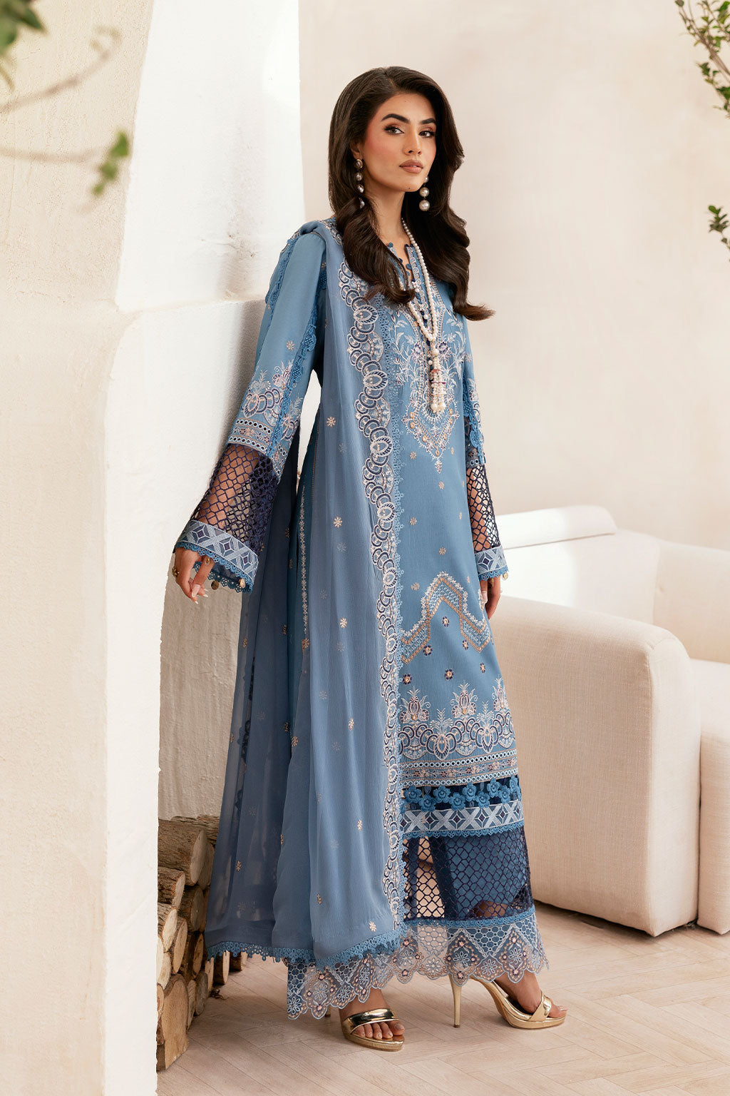 Ramsha | Ghazal Luxury Lawn | G-407 - Designer Dress - Type : Ladies Clothes - Available at Libayah - 100% Original