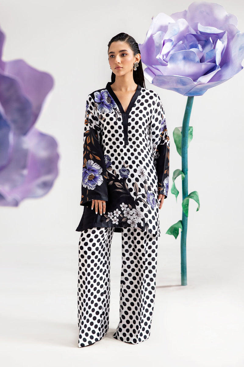 Afsanah | The Print Edit | DARK POLKA AP-110 by Afsanah - Designer Dress - Type: Ladies Clothes - Available at Libayah - 100% Original