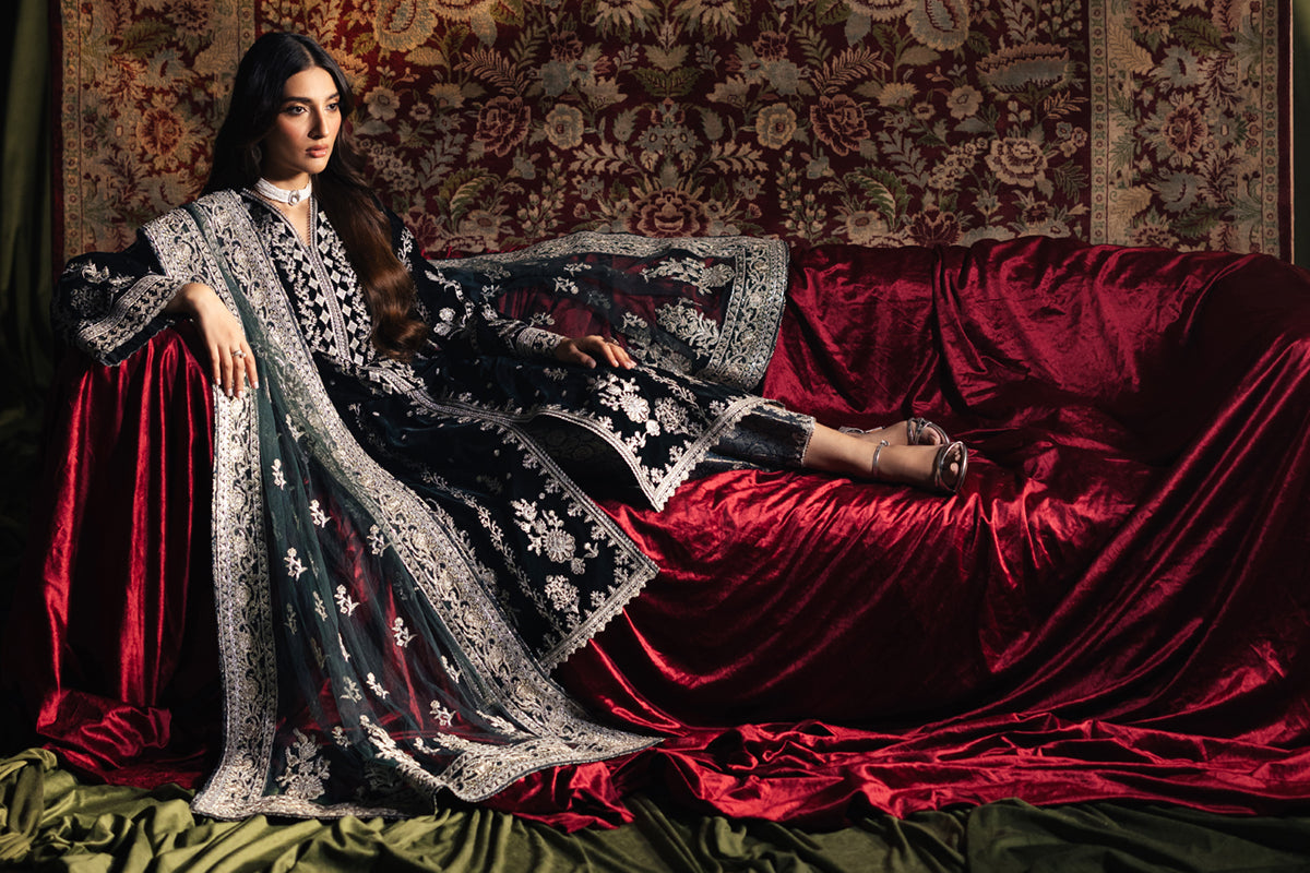 Qalamkar | Velvet Edit | BK-03 SAMIRA by Qalamkar - Designer Dress - Type: Ladies Clothes - Available at Libayah - 100% Original