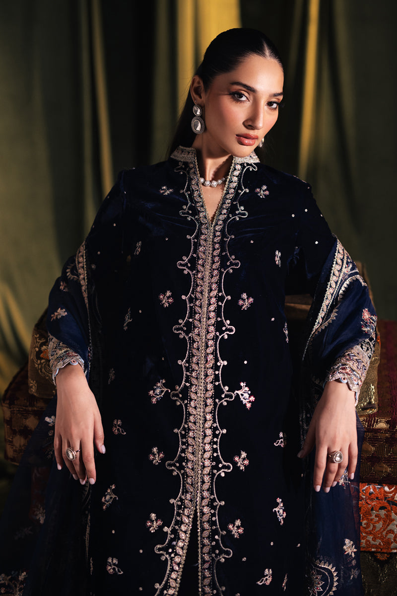 Qalamkar | Velvet Edit | BK-05 DALIA by Qalamkar - Designer Dress - Type: Ladies Clothes - Available at Libayah - 100% Original