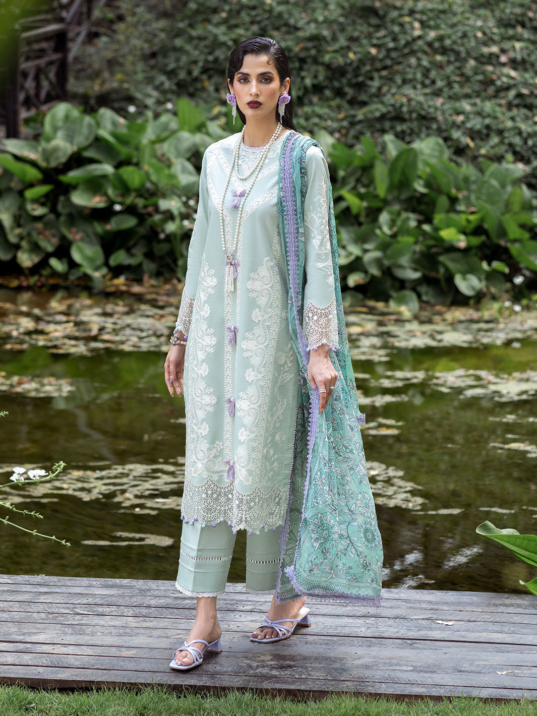 Roheenaz | Dahlia Embroidered Lawn 24 | Gardenia by Roheenaz - Designer Dress - Type: Ladies Clothes - Available at Libayah - 100% Original
