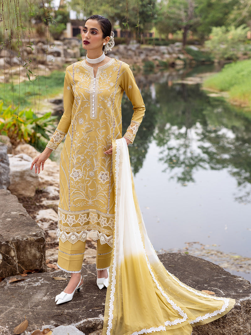Roheenaz | Dahlia Embroidered Lawn 24 | Forsythia by Roheenaz - Designer Dress - Type: Ladies Clothes - Available at Libayah - 100% Original