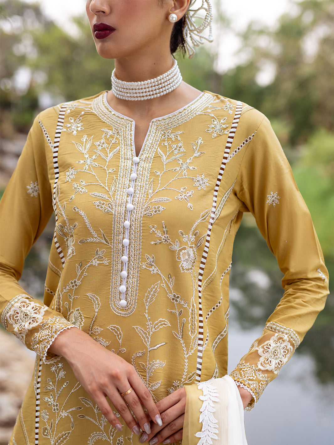 Roheenaz | Dahlia Embroidered Lawn 24 | Forsythia by Roheenaz - Designer Dress - Type: Ladies Clothes - Available at Libayah - 100% Original