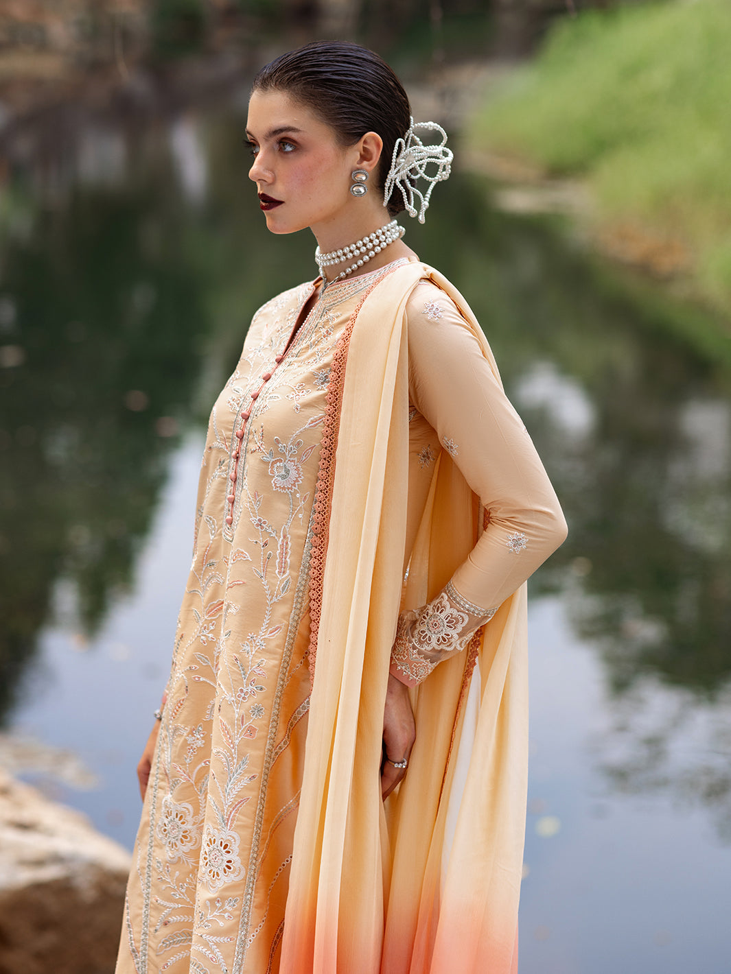 Roheenaz | Dahlia Embroidered Lawn 24 | Magnolia by Roheenaz - Designer Dress - Type: Ladies Clothes - Available at Libayah - 100% Original