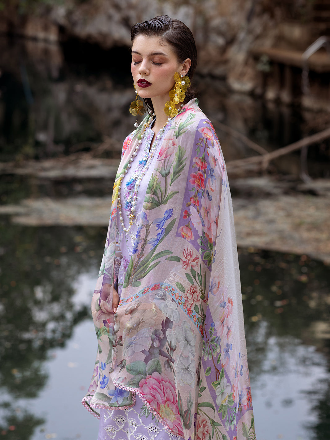 Roheenaz | Dahlia Embroidered Lawn 24 | Iris by Roheenaz - Designer Dress - Type: Ladies Clothes - Available at Libayah - 100% Original