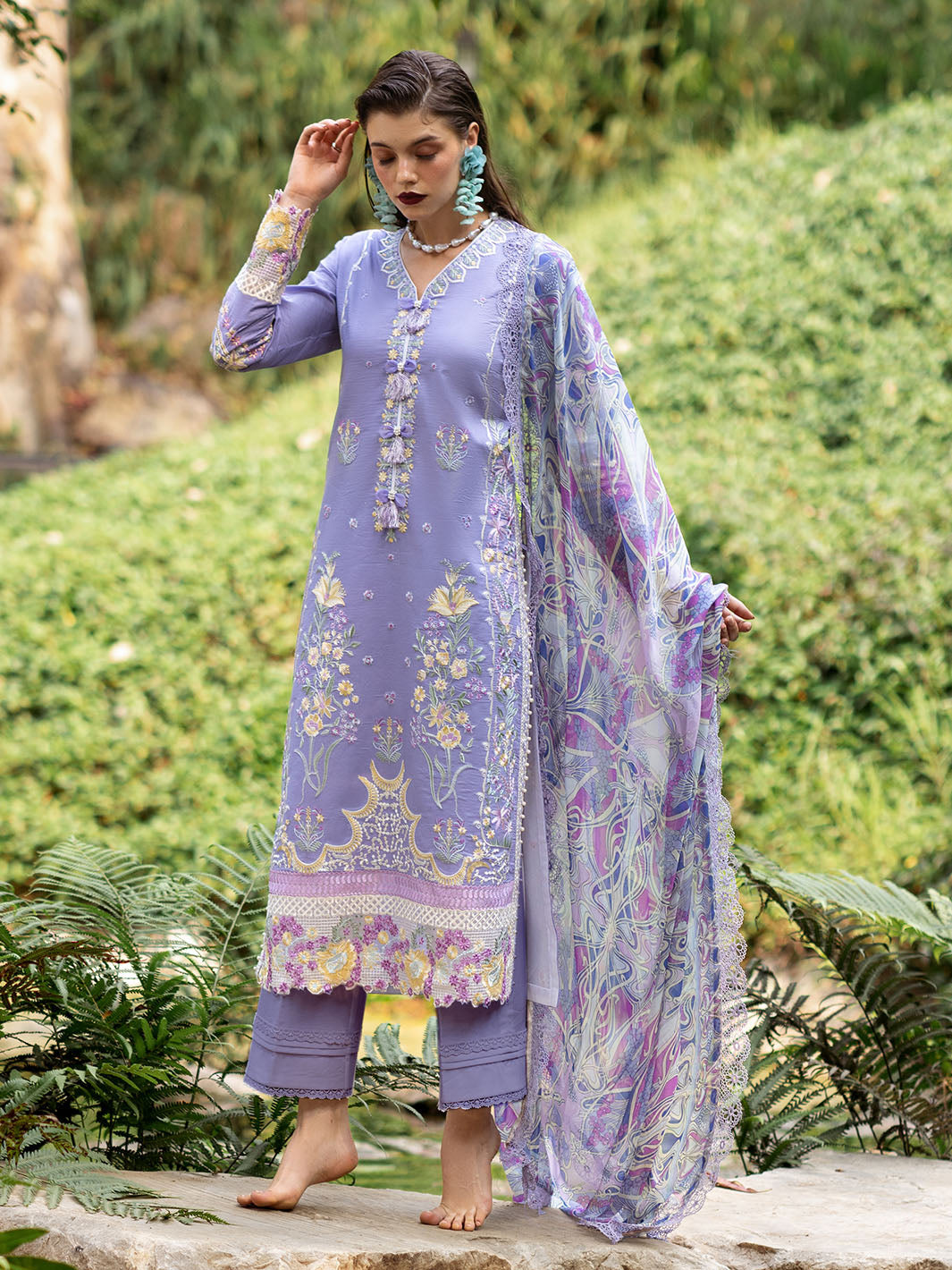 Roheenaz | Dahlia Embroidered Lawn 24 | Aster by Roheenaz - Designer Dress - Type: Ladies Clothes - Available at Libayah - 100% Original