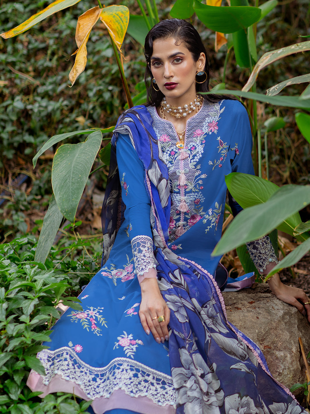 Roheenaz | Dahlia Embroidered Lawn 24 | Bluebell by Roheenaz - Designer Dress - Type: Ladies Clothes - Available at Libayah - 100% Original