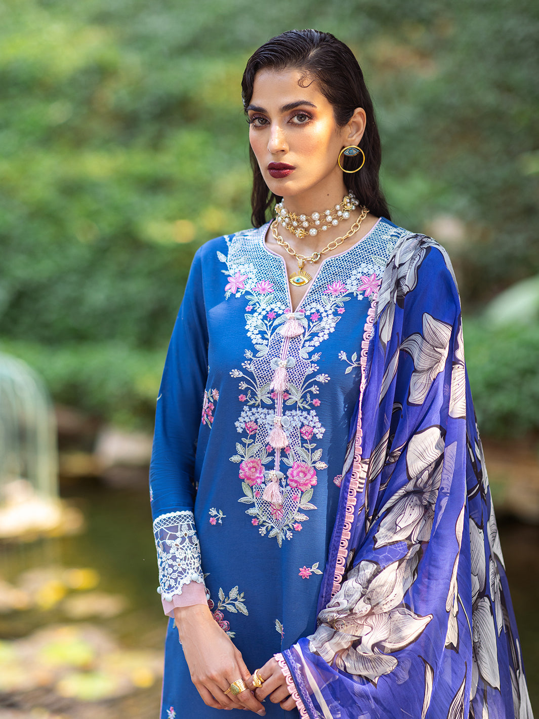 Roheenaz | Dahlia Embroidered Lawn 24 | Bluebell by Roheenaz - Designer Dress - Type: Ladies Clothes - Available at Libayah - 100% Original
