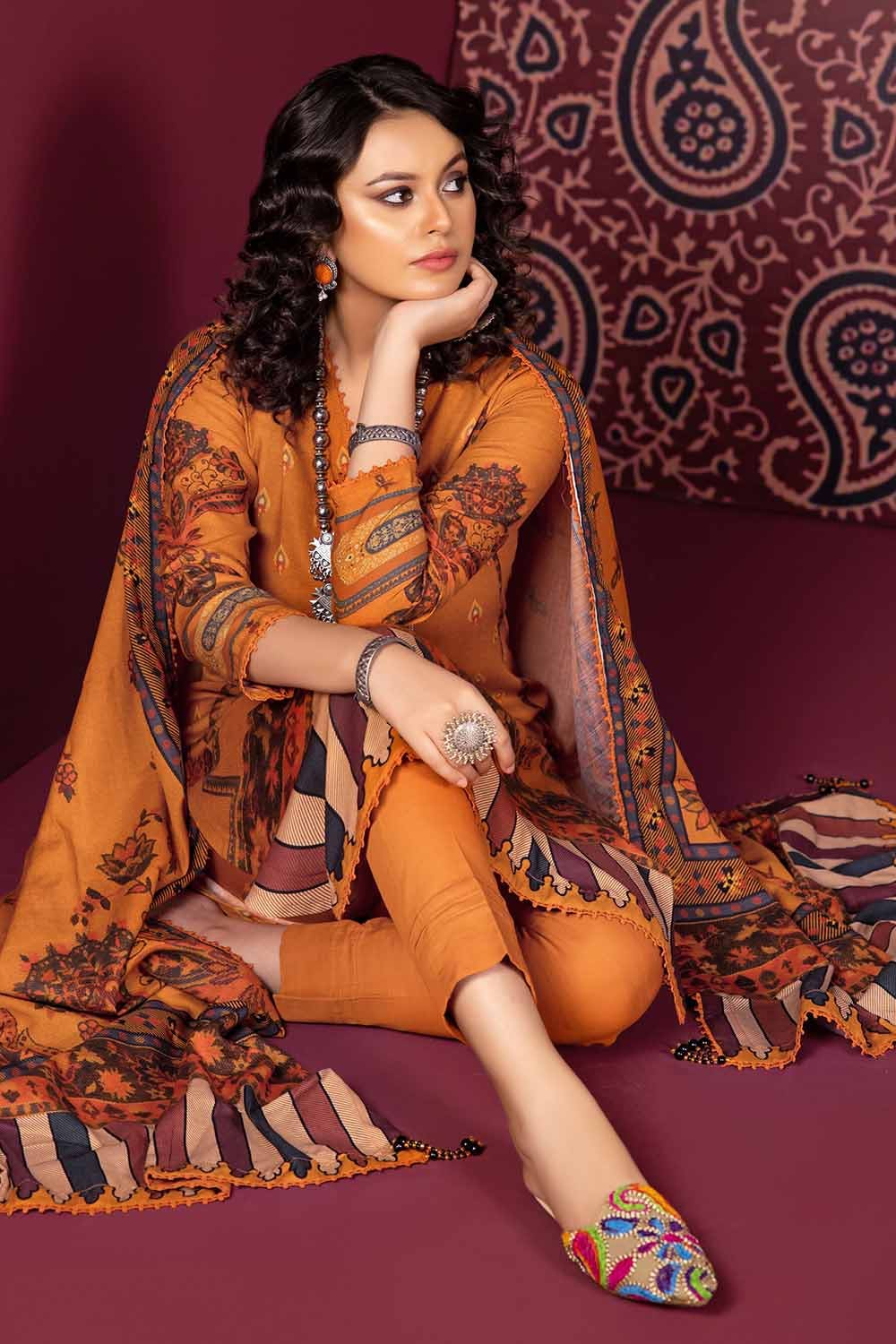 Gul Ahmed | Winter Collection 24 | Suit K-32006 by Gul Ahmed - Designer Dress - Type: Ladies Clothes - Available at Libayah - 100% Original