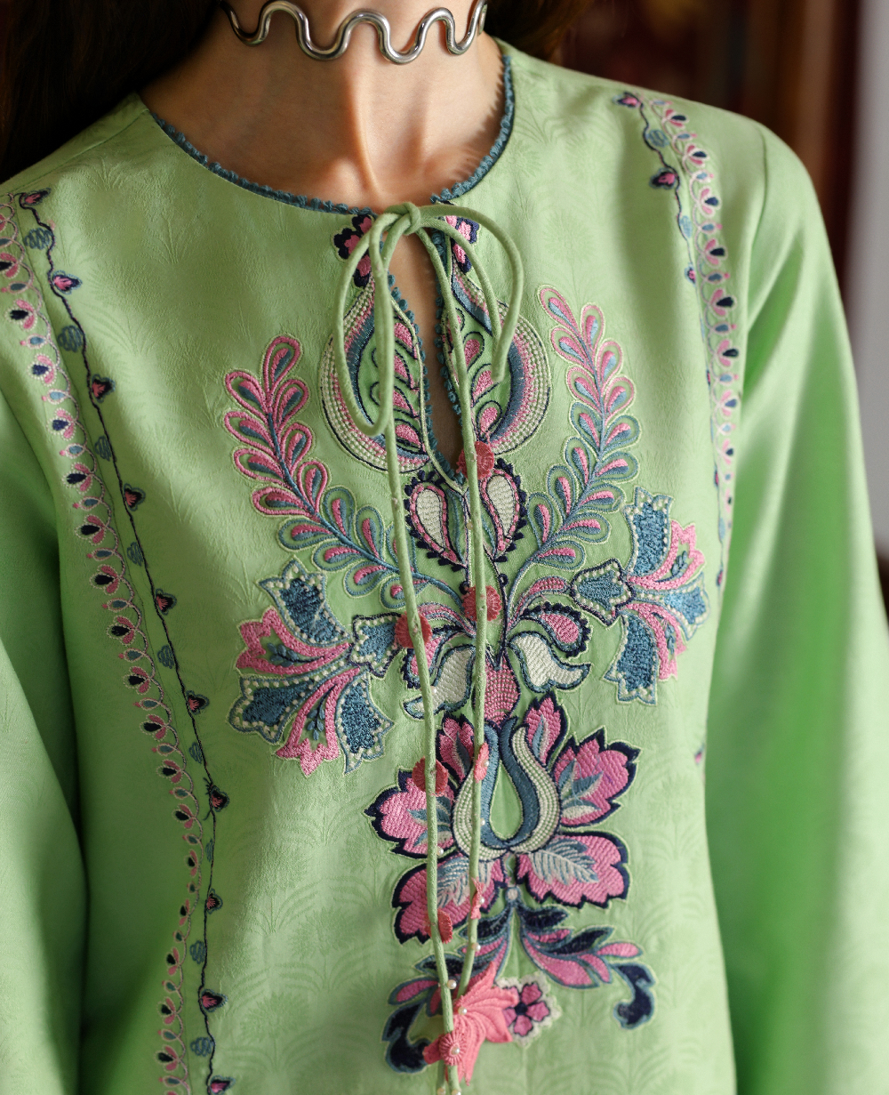 Republic Womenswear | Neonma Essential Pret 26 |Pistachio Poise by Republic Womenswear - Designer Dress  - Type : Ladies Clothes - Available at Libayah - 100% Original 