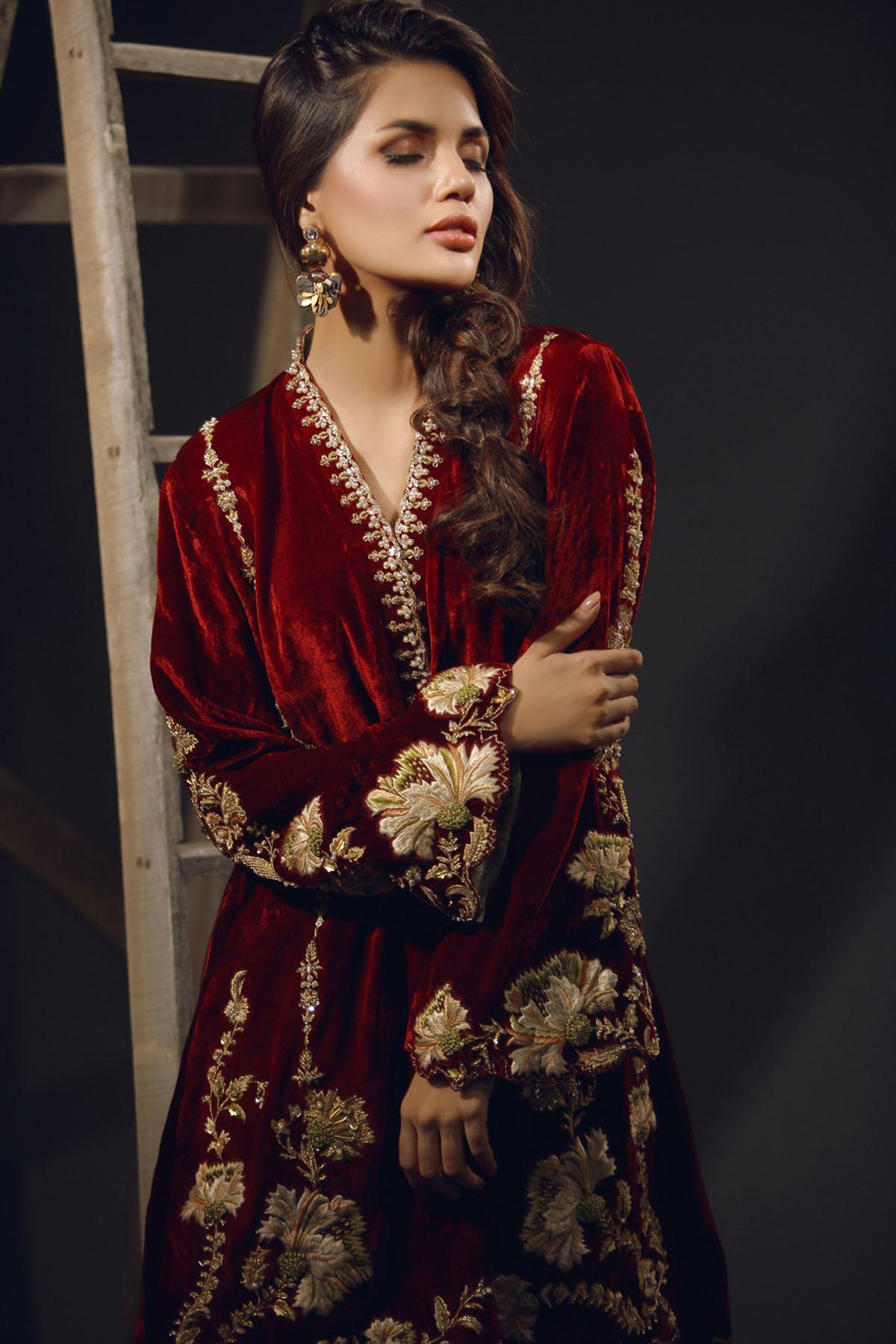 Sana Abbas | Wedding Formals | Garnet Rose by Sana Abbas - Designer Dress - Type: Ladies Clothes - Available at Libayah - 100% Original